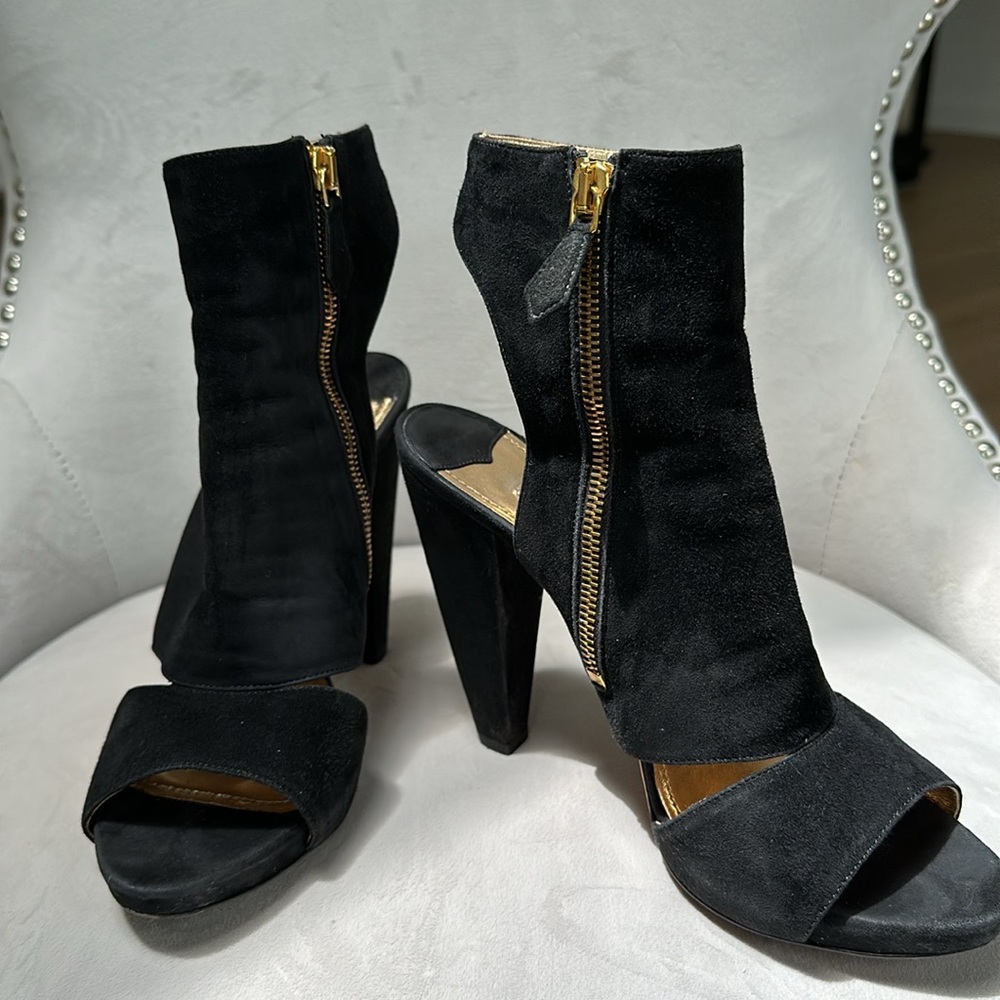 Miu Miu Cutout Suede Booties Size 38 1/2 - image 4